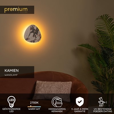 Lucide KAMIEN - Wandlamp - LED - 1x11W 2700K - Wit | Premium